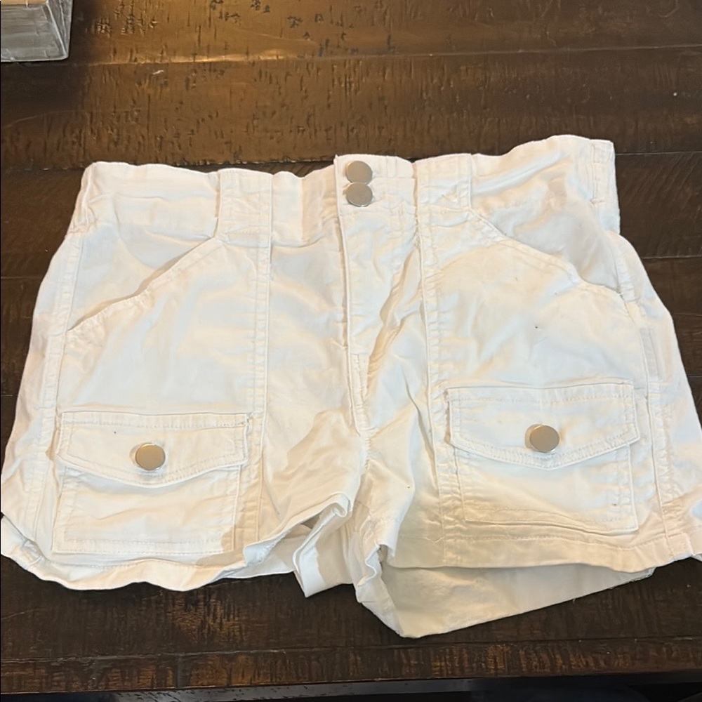 Casual White Women's Cargo Shorts